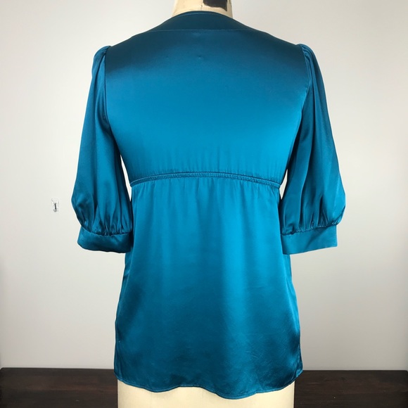 Amanda Uprichard Blue Silk Shirt Women’s Size Small - Picture 3 of 9